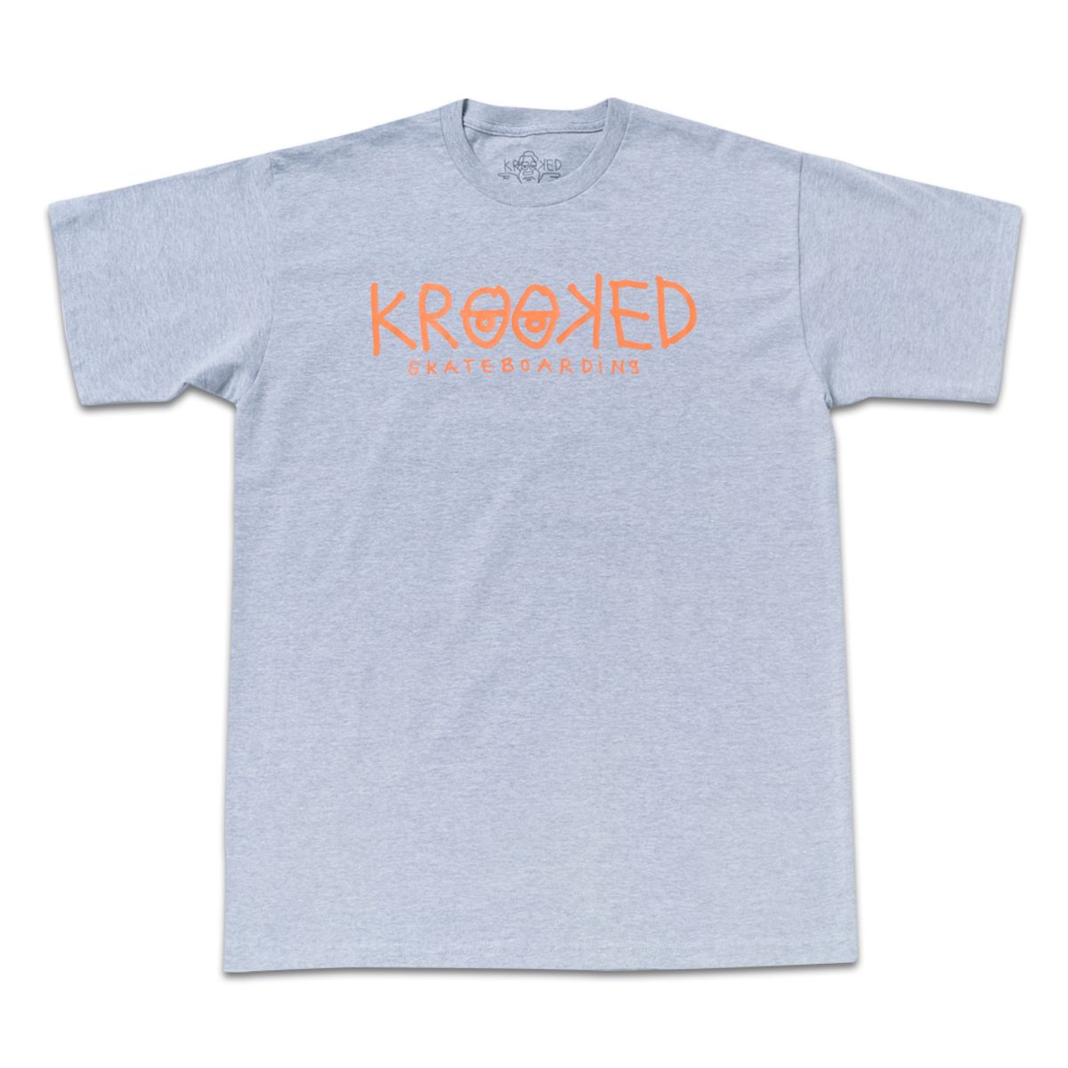 크루키드(KROOKED) KROOKED EYES S/S T-Shirt - ASH HEATHER/ORANGE 51023422M