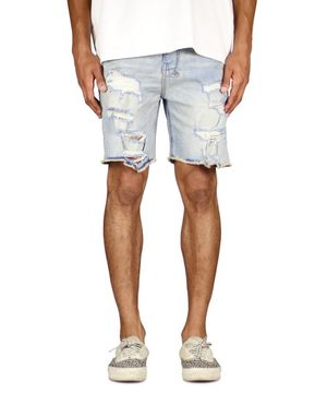 라이트 블루 디스트로이드 데님 숏