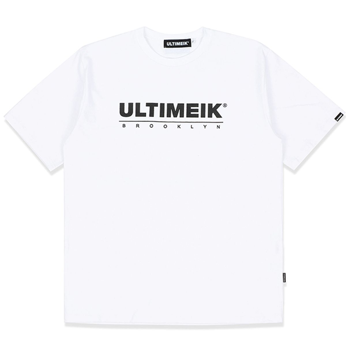 얼티메이크(ULTIMEIK) 베이직 화이트 티셔츠 / 로고티반팔티 남녀공용 반팔 커플티