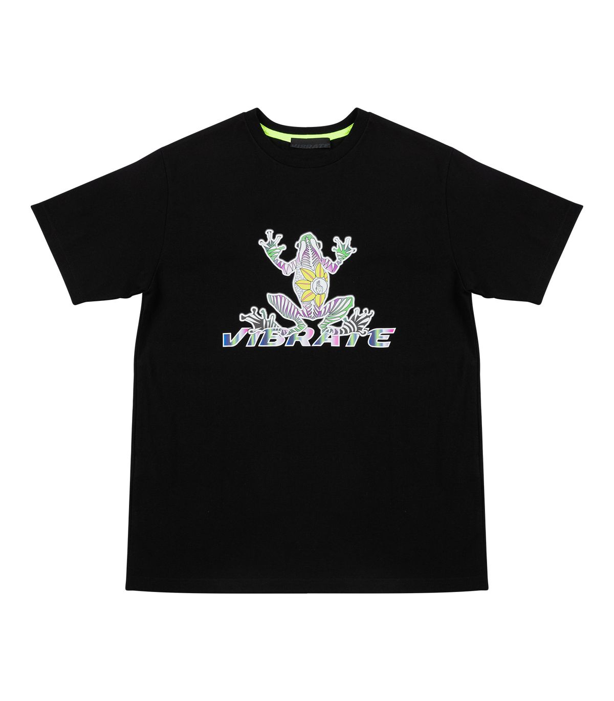 바이브레이트(VIBRATE) SAFFRON V-ROGGY LOGO T-SHIRT (BLACK)