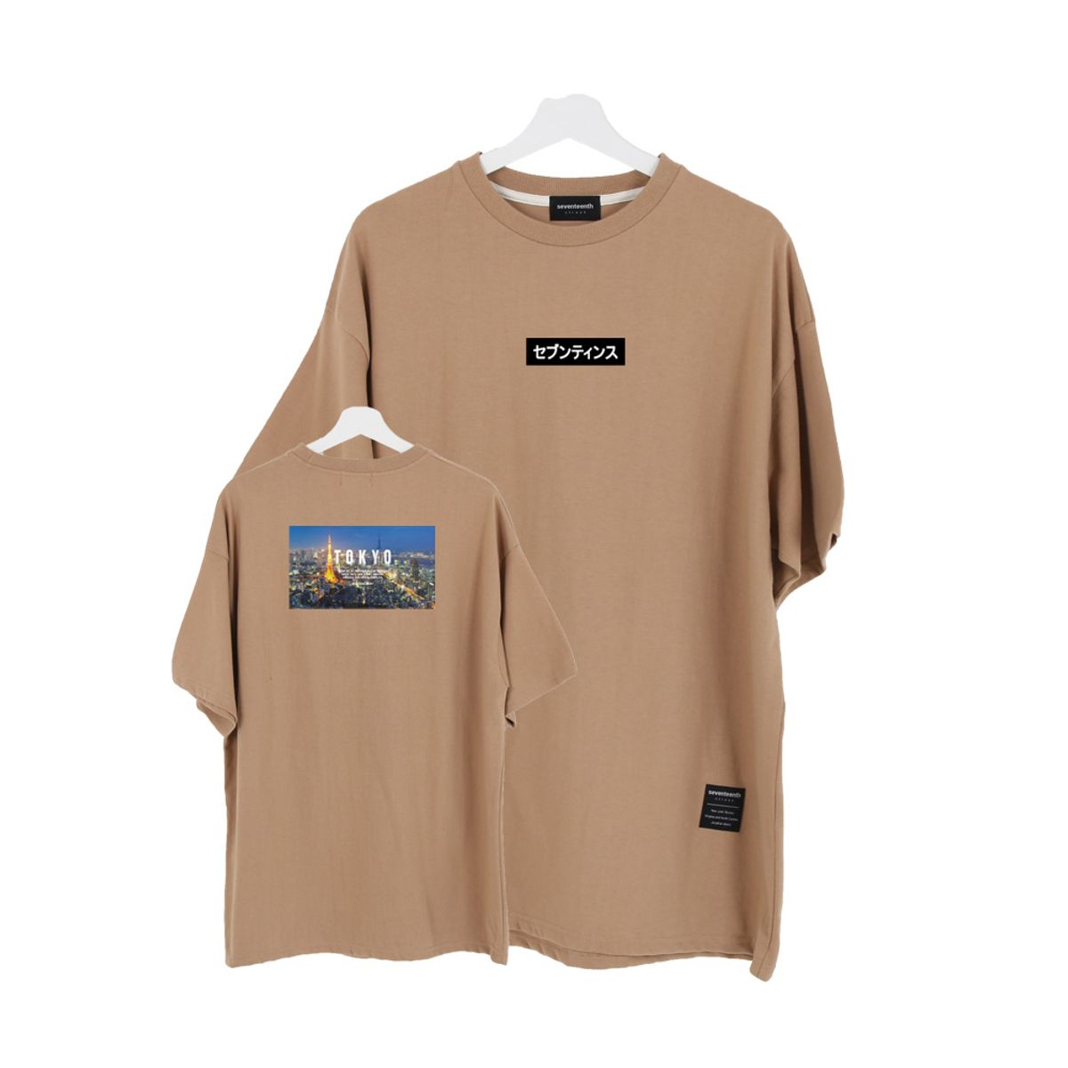 세븐틴스(SEVENTEENTH) NIGHT VIEW TOKYO TSHIRTS 베이지