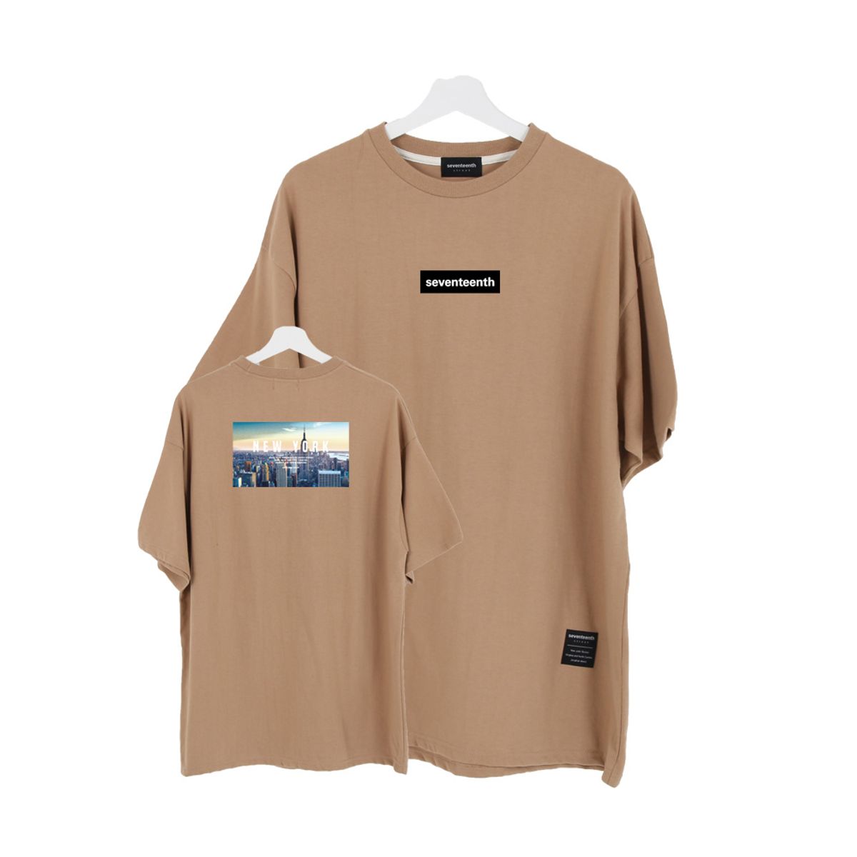 세븐틴스(SEVENTEENTH) CITY VIEW NEW YORK TSHIRTS 베이지