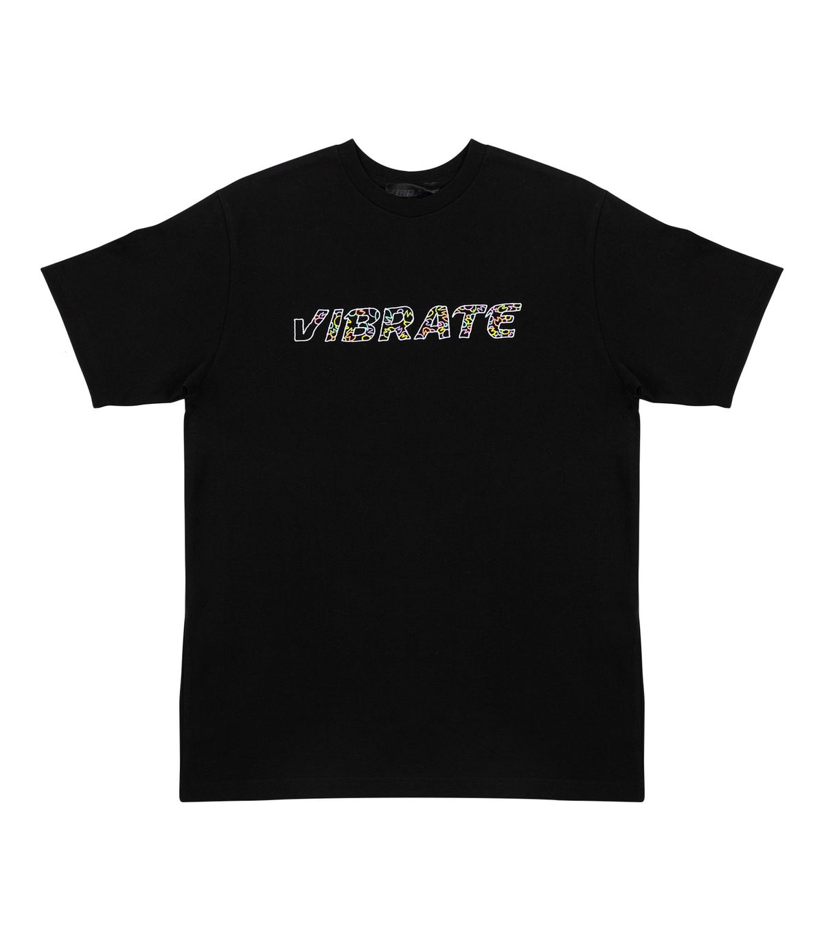 바이브레이트(VIBRATE) RAINBOW LOTUS LOGO T-SHIRT (BLACK)