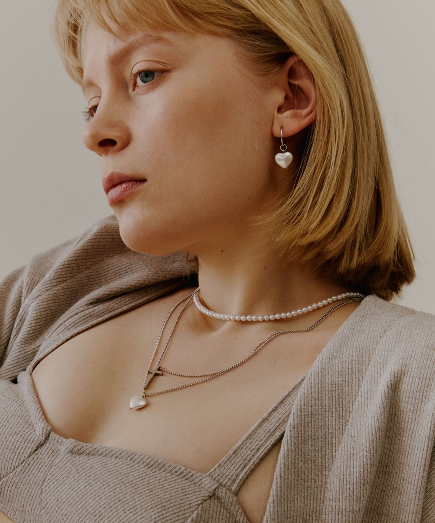 [LOVE ME MONSTER] Pearl & Wish Necklace 3 セット Love Pearl Creations Kit, Necklace with Heart Pendant Shell