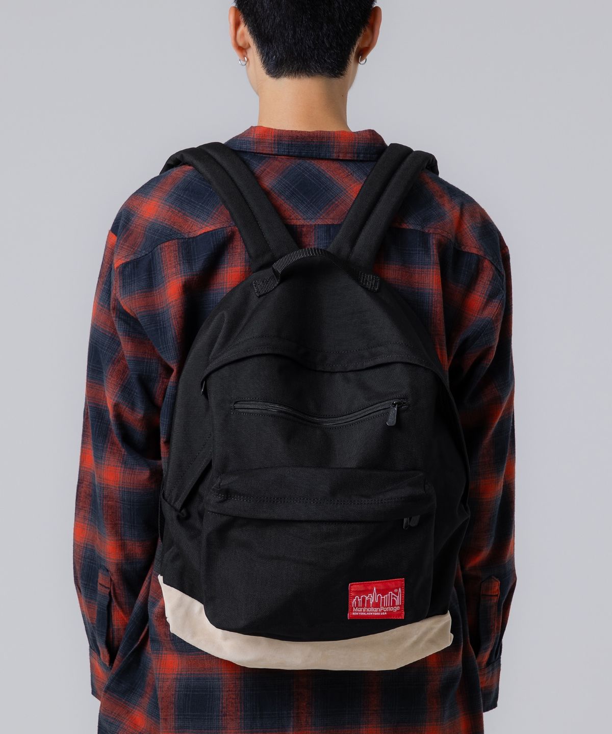 맨하탄 포티지(MANHATTAN PORTAGE) 1209 빅애플 백팩 M BLACK 스웨이드