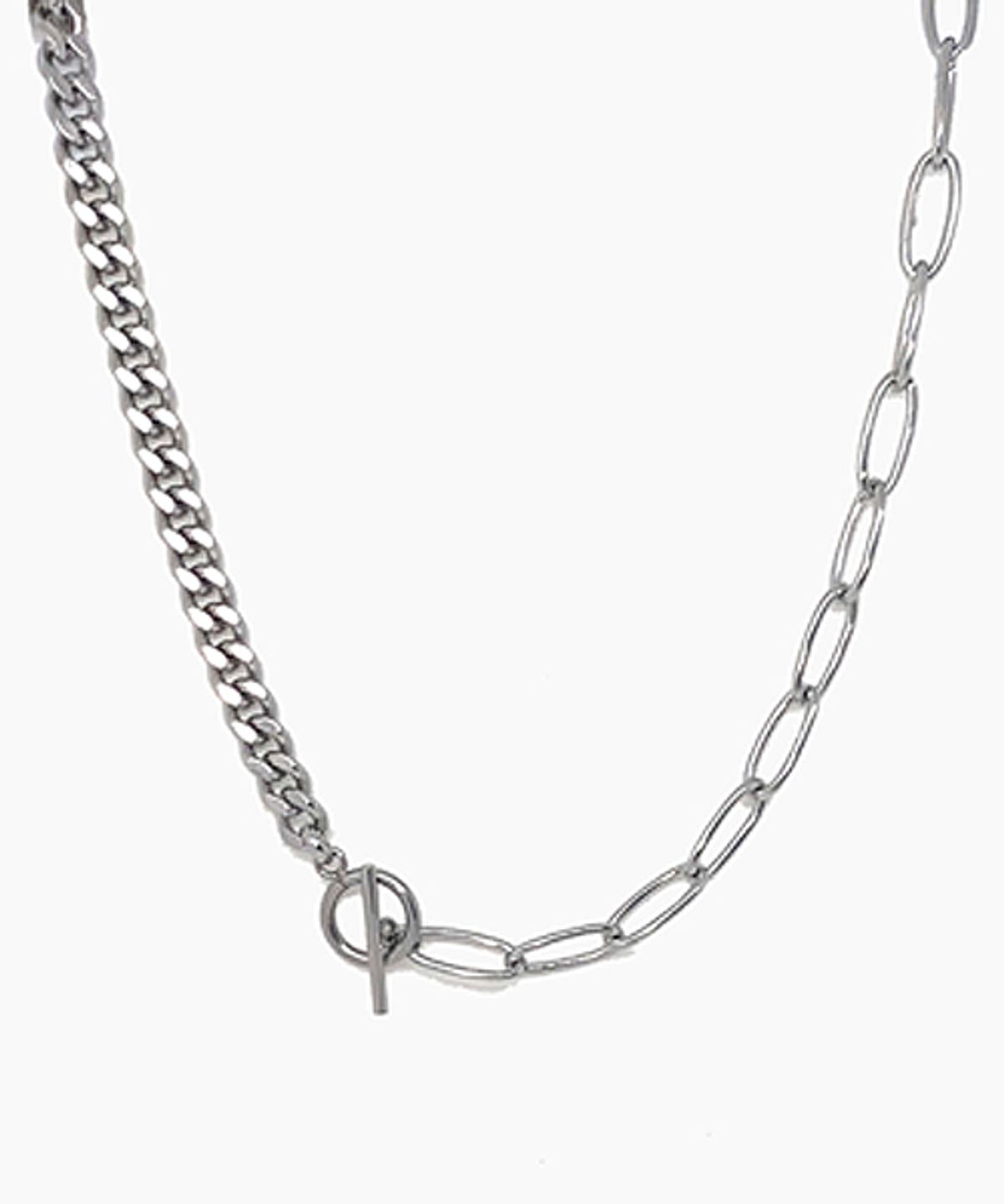 셉텐벌5(SEPTEMBER5) Mix square bold chain necklace