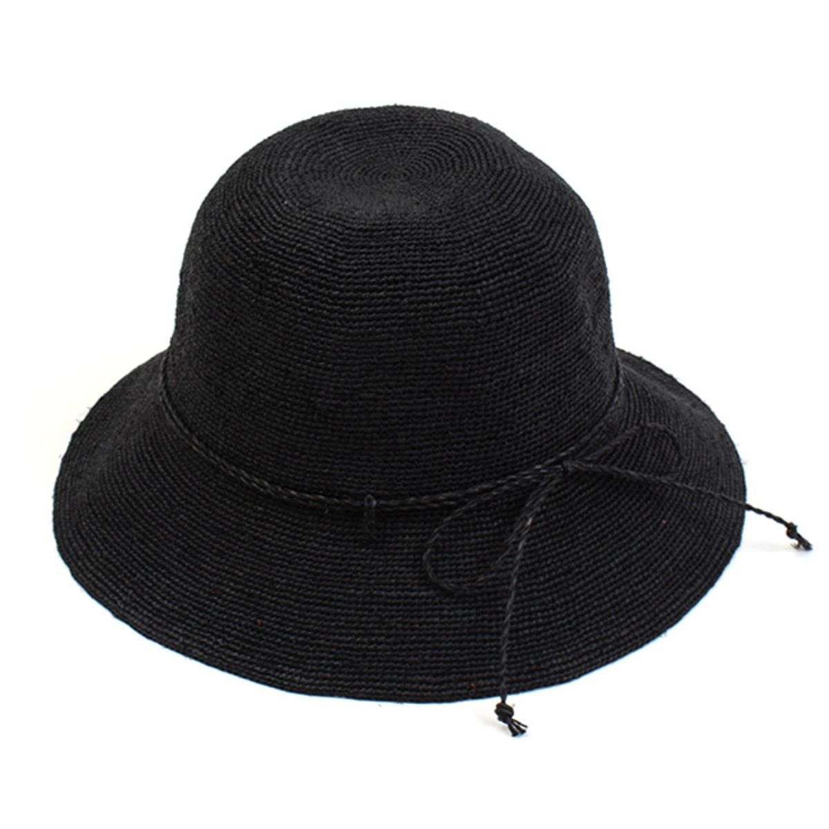 유니버셜 케미스트리(UNIVERSAL CHEMISTRY) Black Ribbon Raffia Cloche Hat 라피아햇