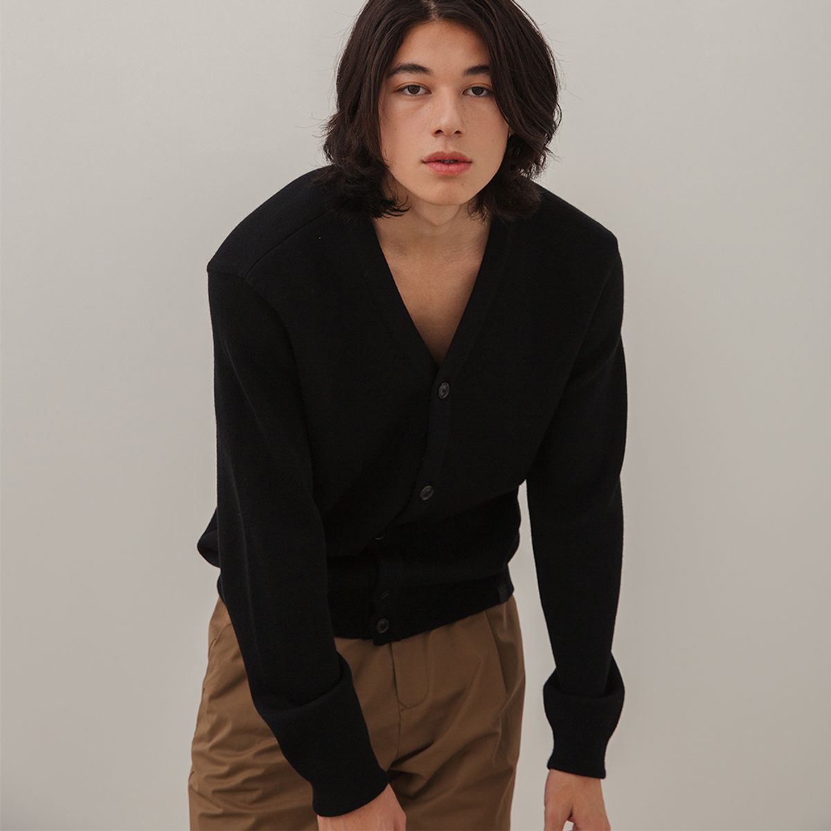 비아봉드비아(VIABON DE VIA) 메리노울 자카드 베이직 가디건 (UNISEX)