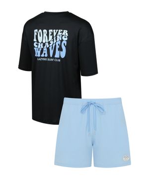 [SET] 남여 루즈핏 래쉬가드 + 수영복 반바지 세트