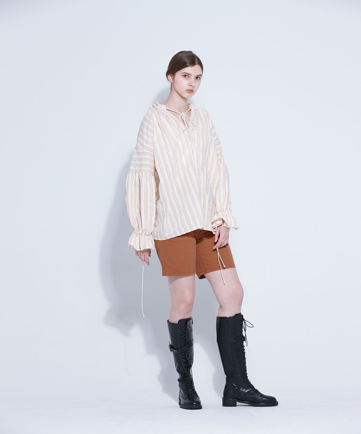 웬스데이딜라잇(WEDNESDAY DELIGHT) Striped Blouse_Pink