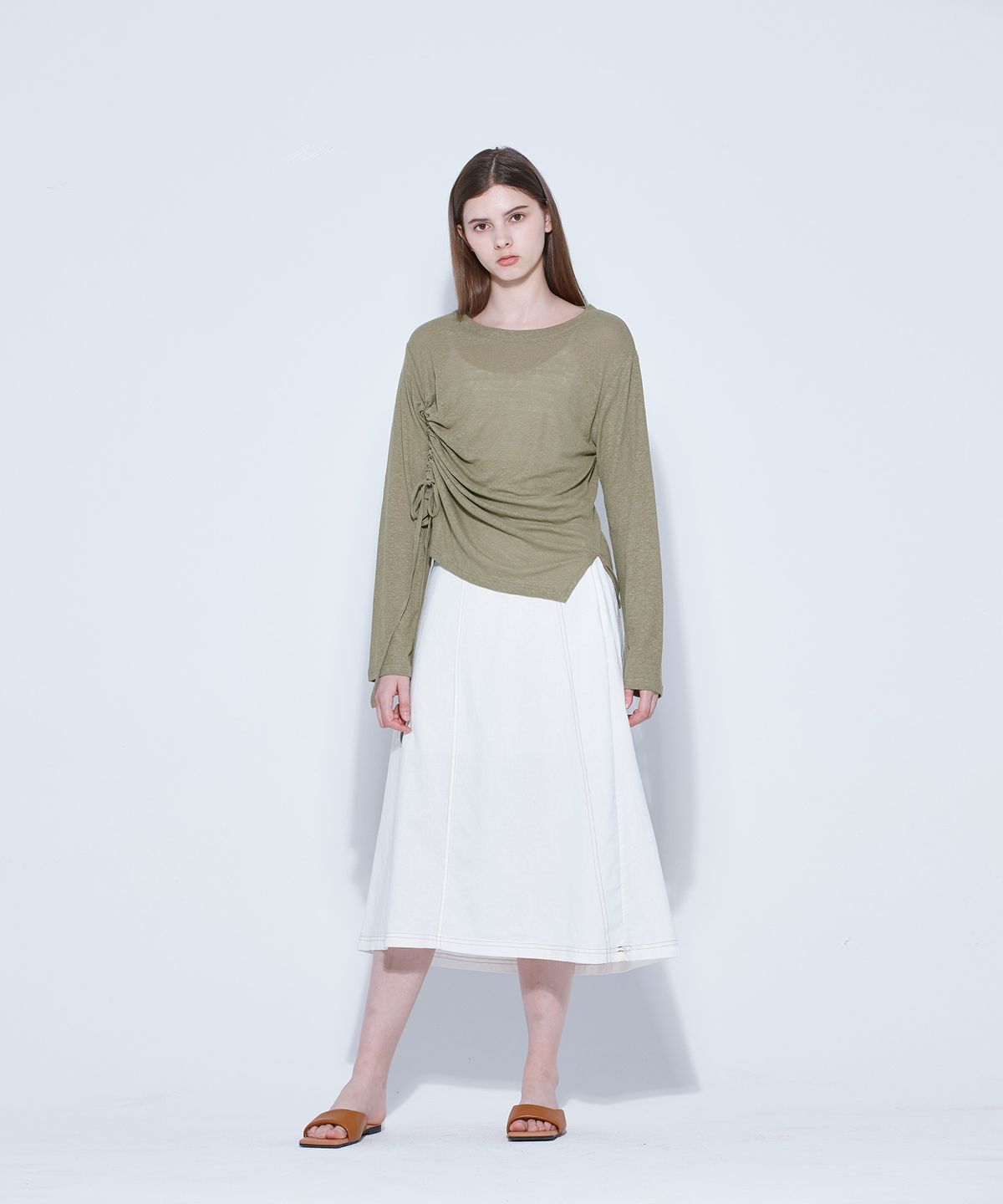 웬스데이딜라잇(WEDNESDAY DELIGHT) Stitch Skirt_Ivory