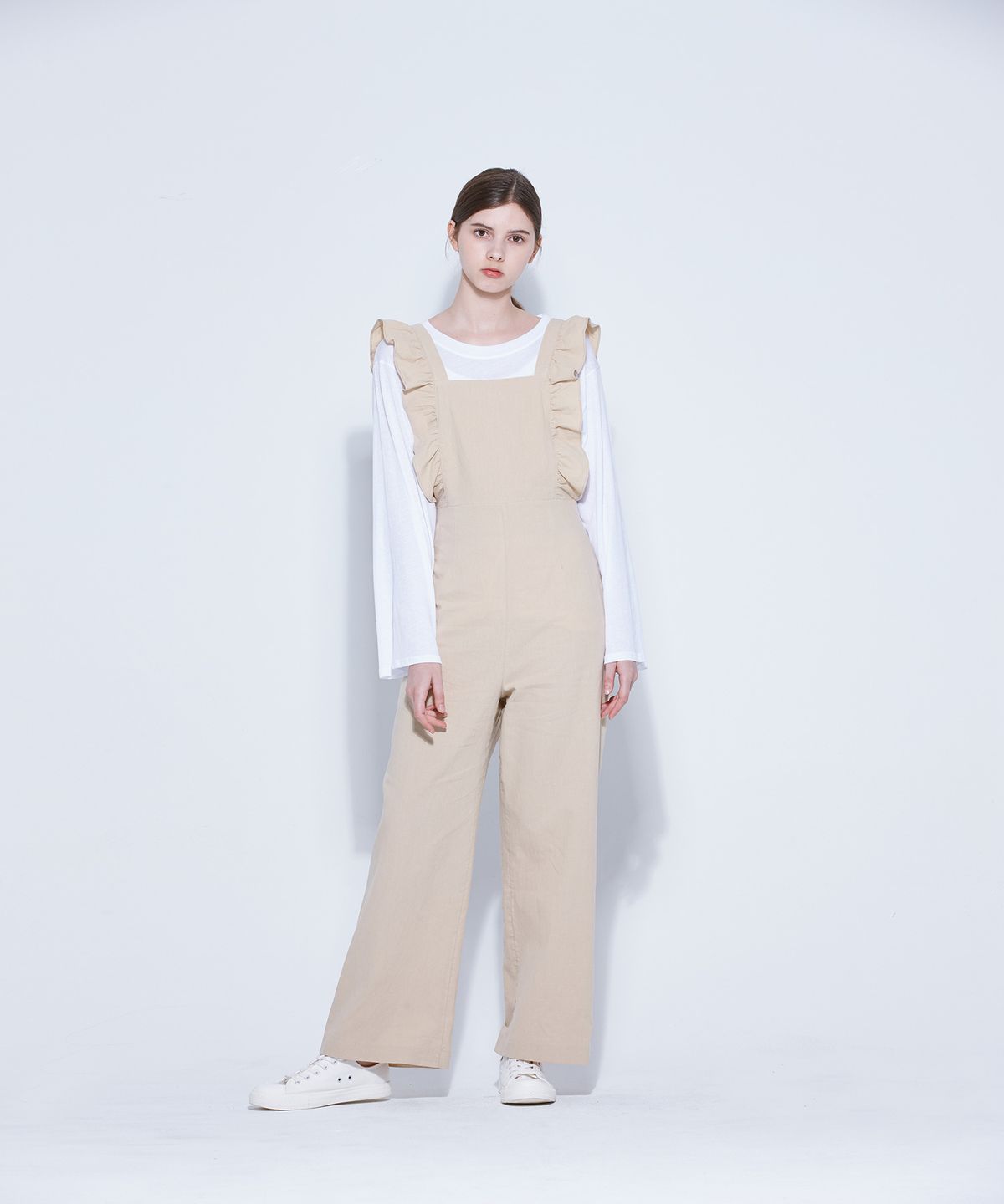웬스데이딜라잇(WEDNESDAY DELIGHT) Linenfrill Jump Suit_Beige