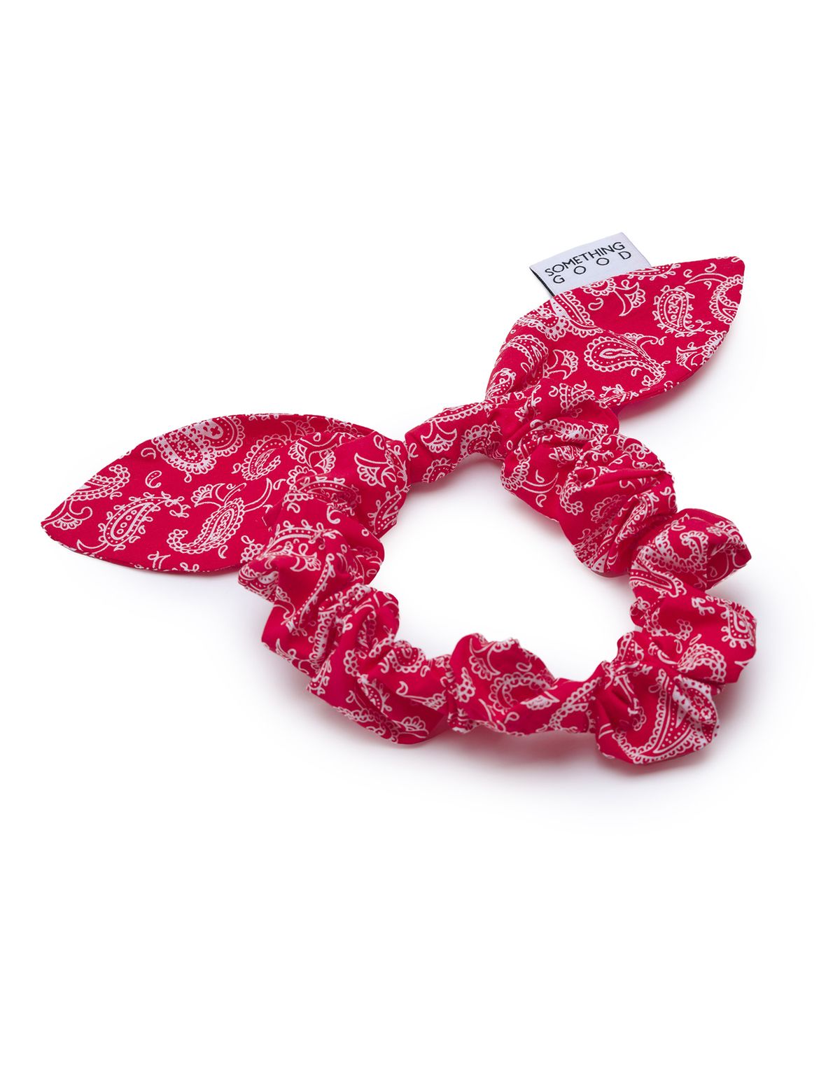 썸띵굿(SOMETHING GOOD) Tie Bow Scrunchy_Paisley_RED