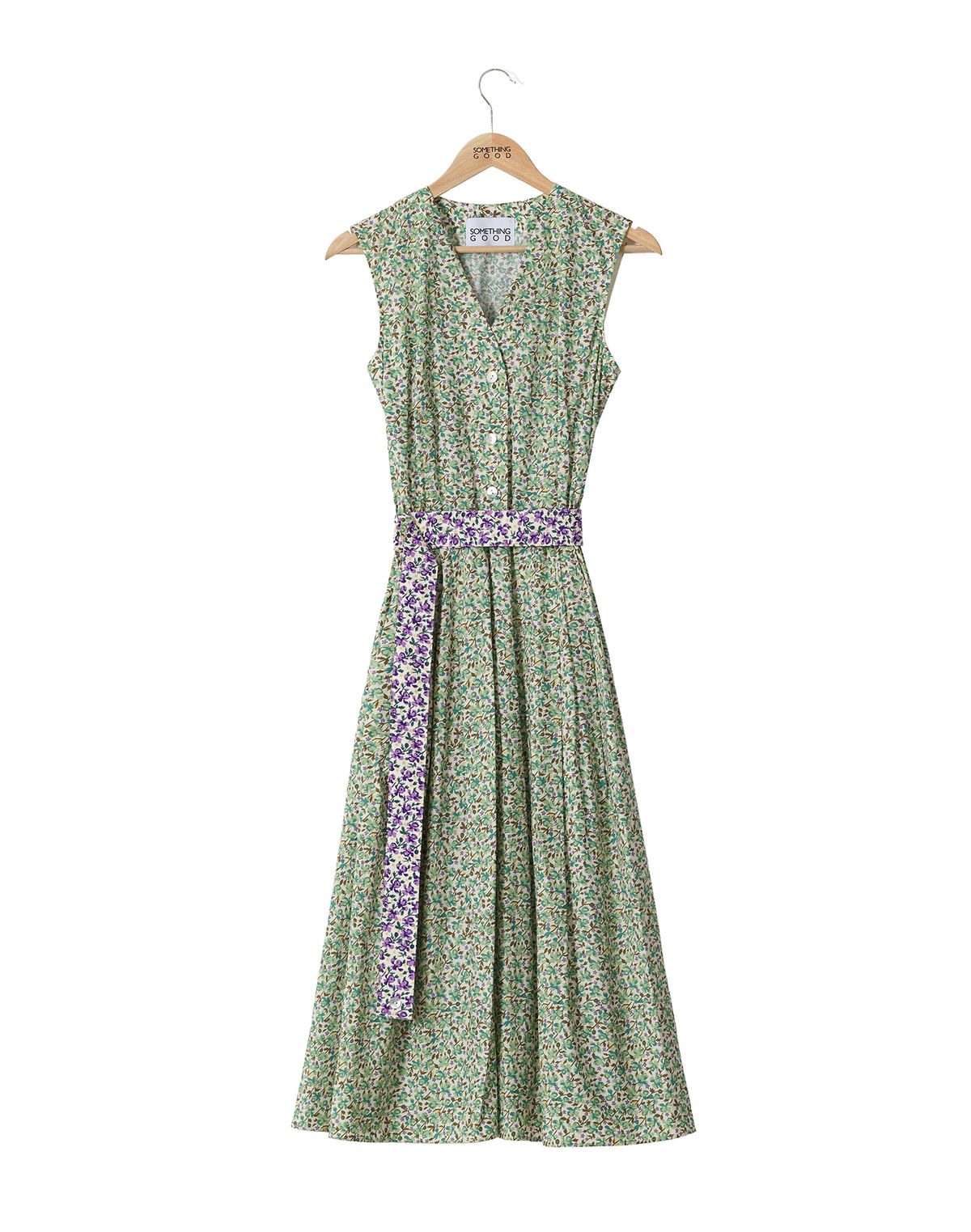 썸띵굿(SOMETHING GOOD) RANNY Floral Dress_GREEN