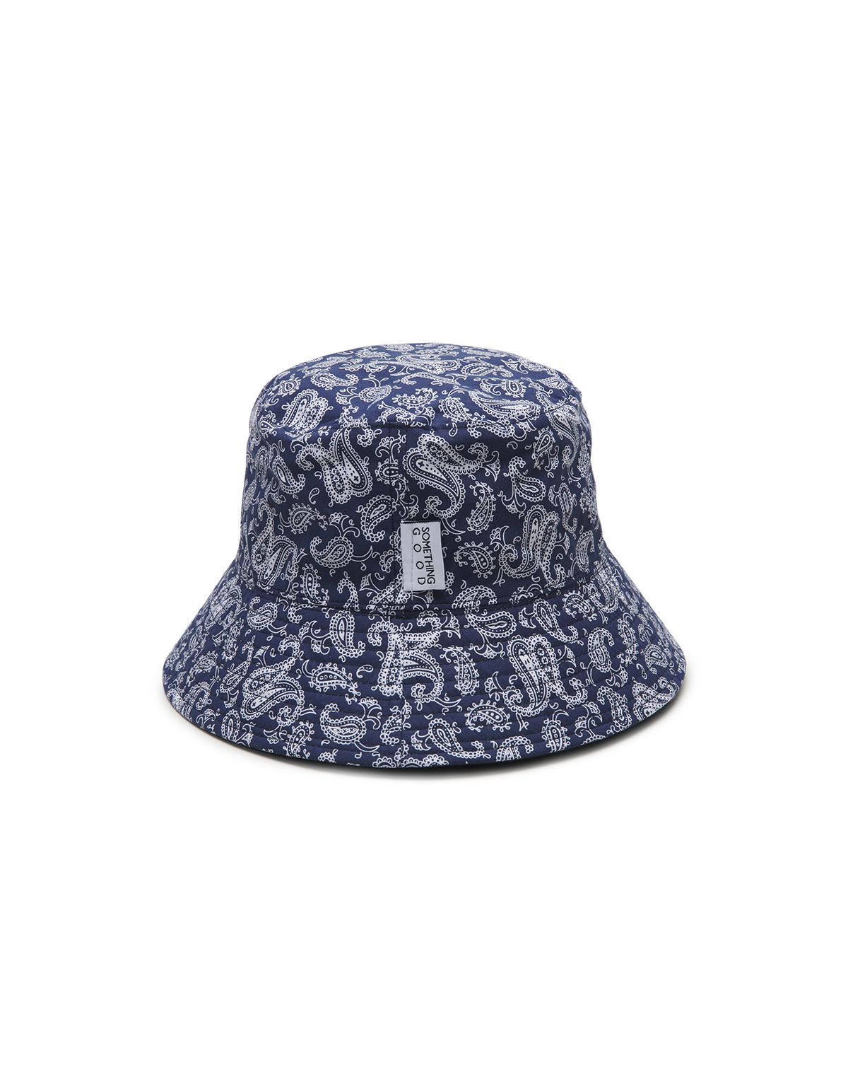 썸띵굿(SOMETHING GOOD) STG Reversible Bucket Hat_NAVY SOLID X NAVY PAISLEY