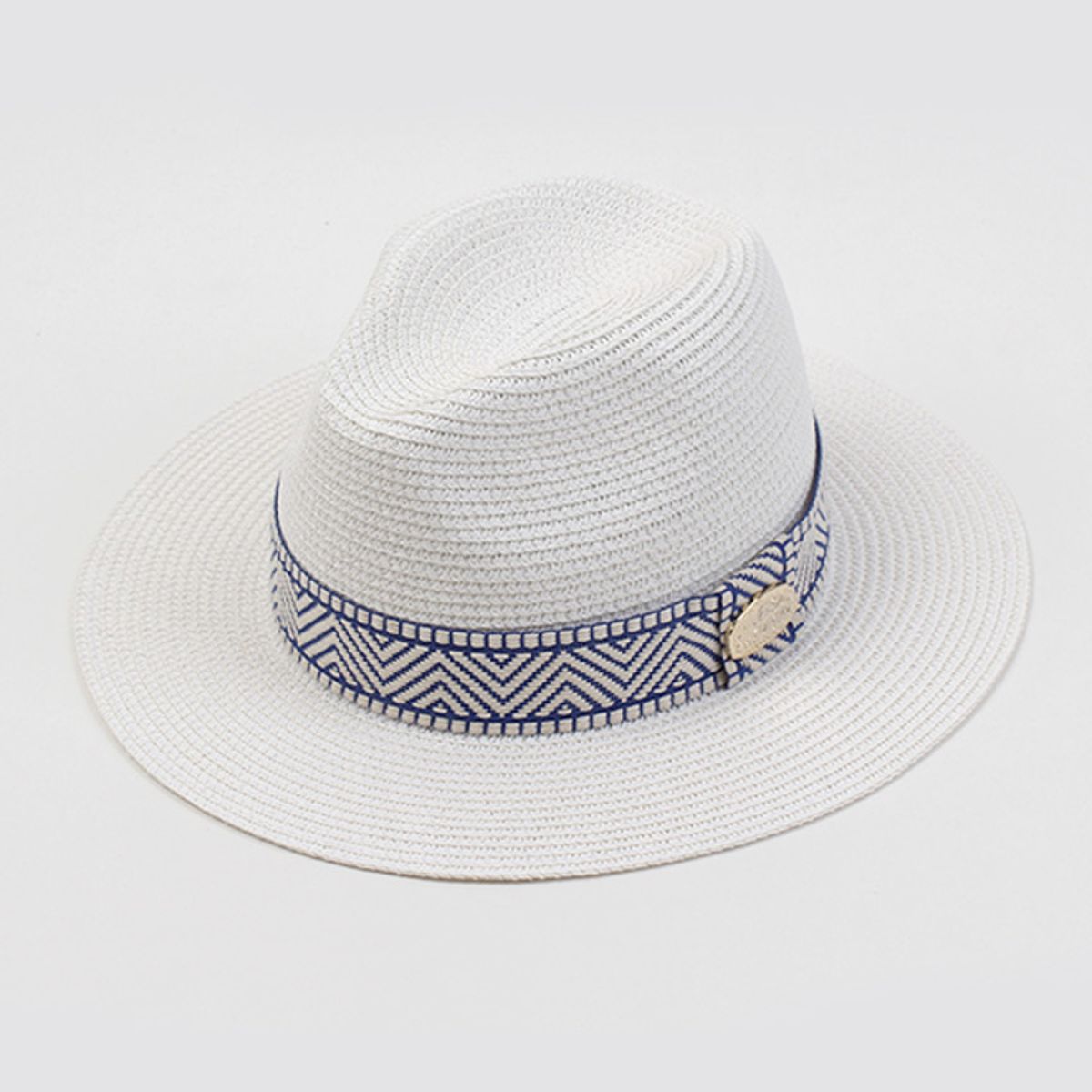 유니버셜 케미스트리(UNIVERSAL CHEMISTRY) Blue Mono Line Summer White Fedora 여름페도라