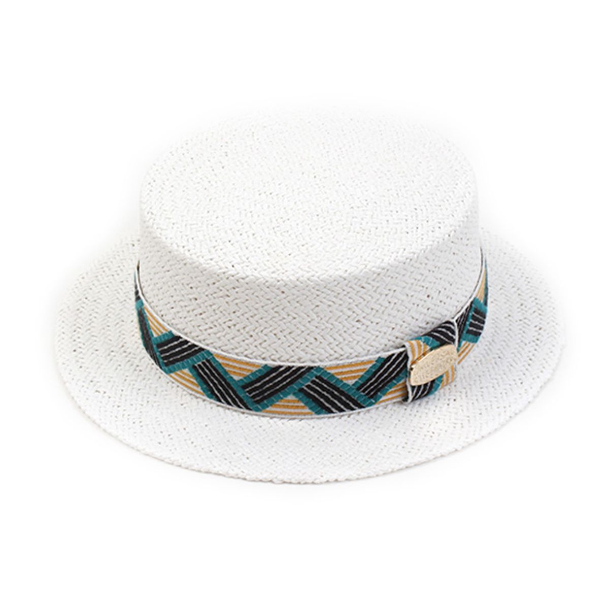 유니버셜 케미스트리(UNIVERSAL CHEMISTRY) Cool Line White Flat Short Panama Hat 여름페도라