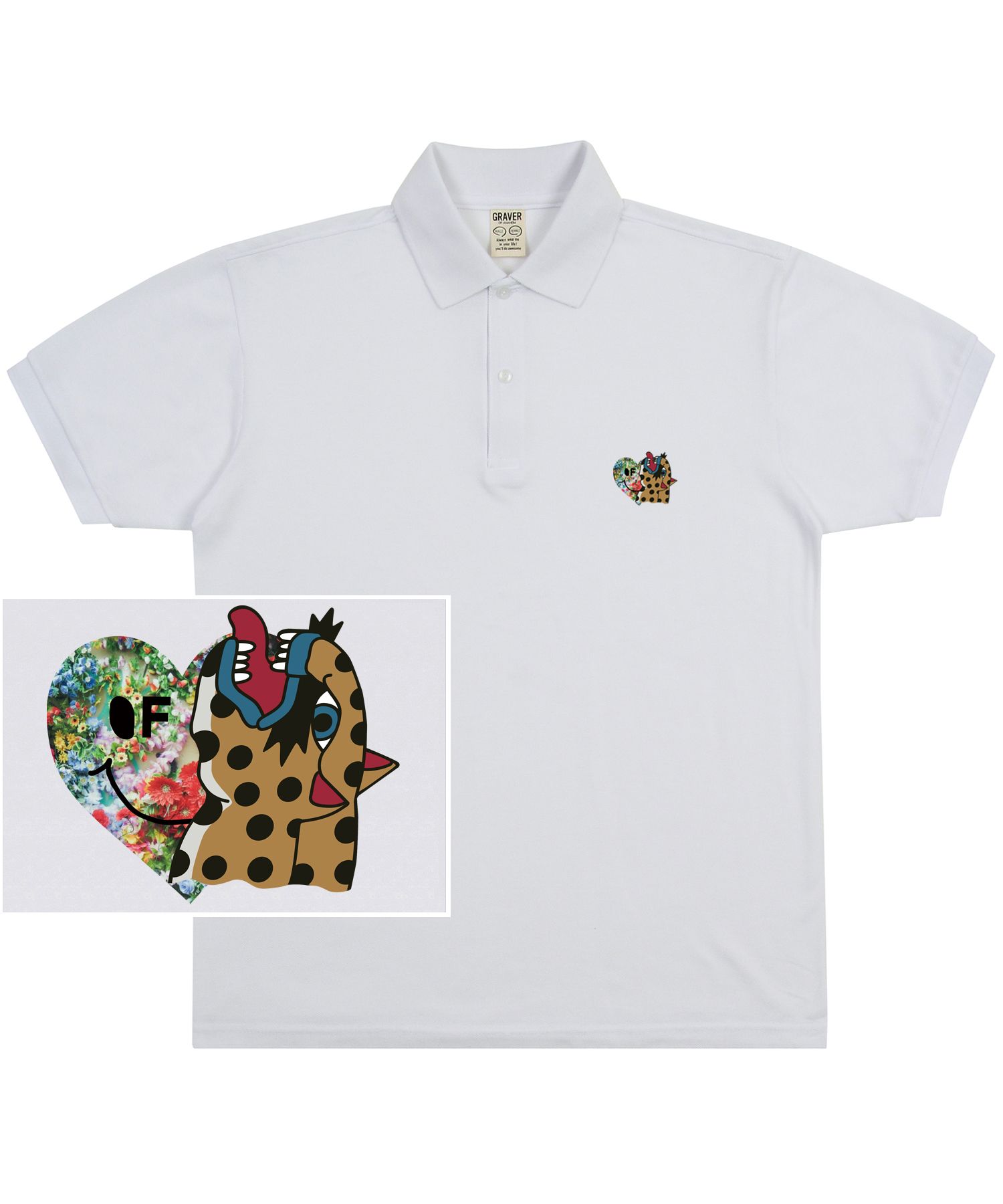 【GRAVER】Heart Smile Embroidery White Clip CheckShirtJacket MUSINSA | GRAVER [UNISEX] FLOWER LEOPARD HEART SMILE WHITE