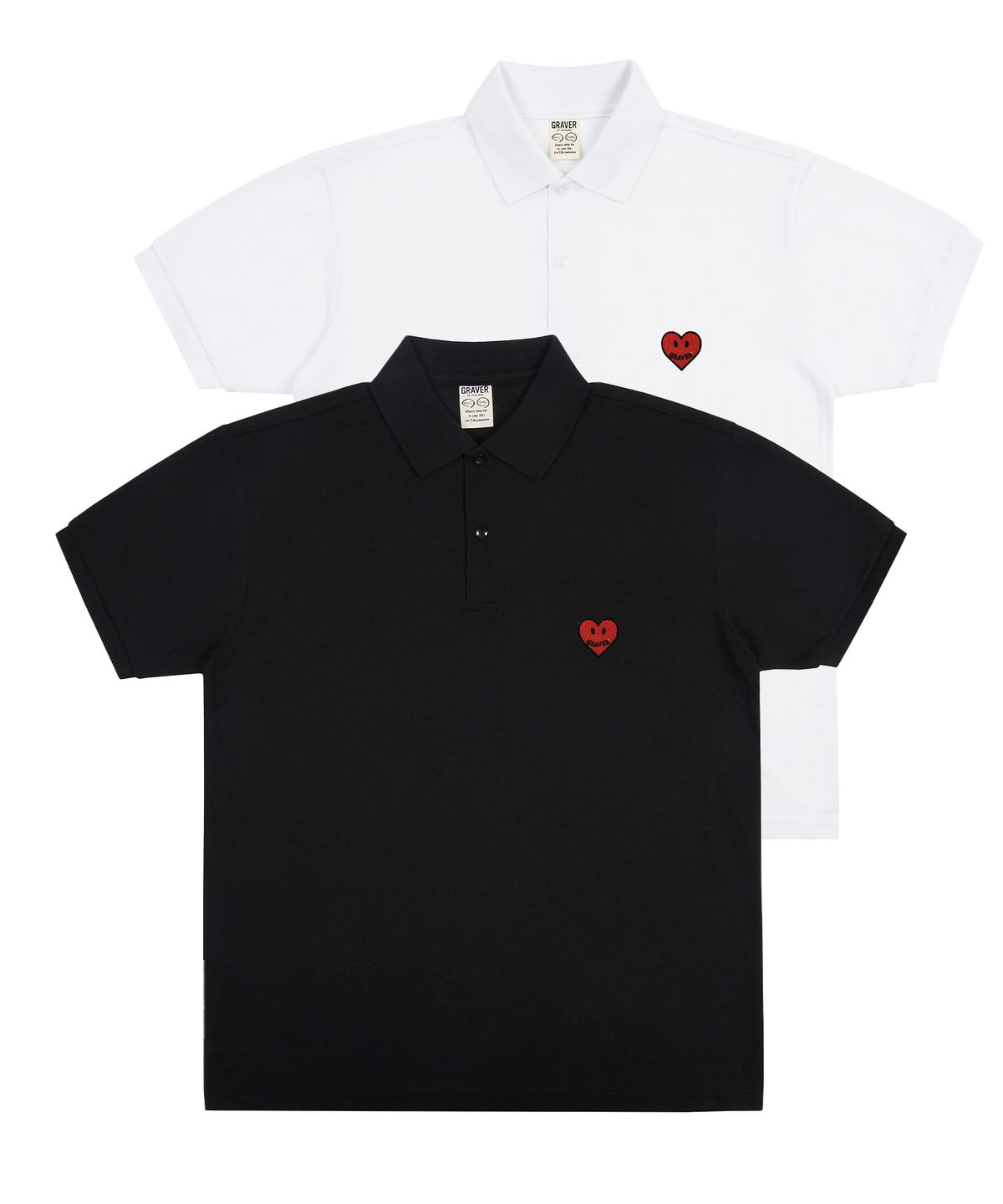그레이버(GRAVER) [UNISEX]로고 하트자수 피케티_2color