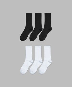 [6PACK] 1507 엠보 트라우져 삭스 _ 스노우 화이트/블랙