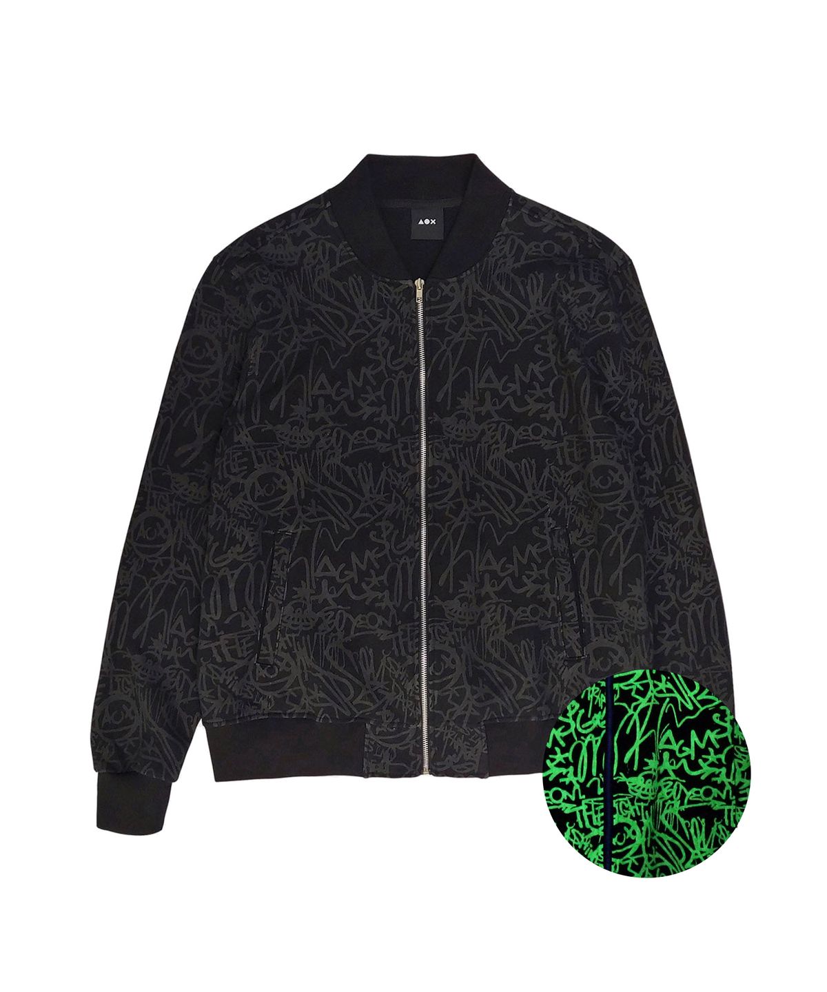 에이오엑스(AOX) Graffiti bomber jacket(Black)