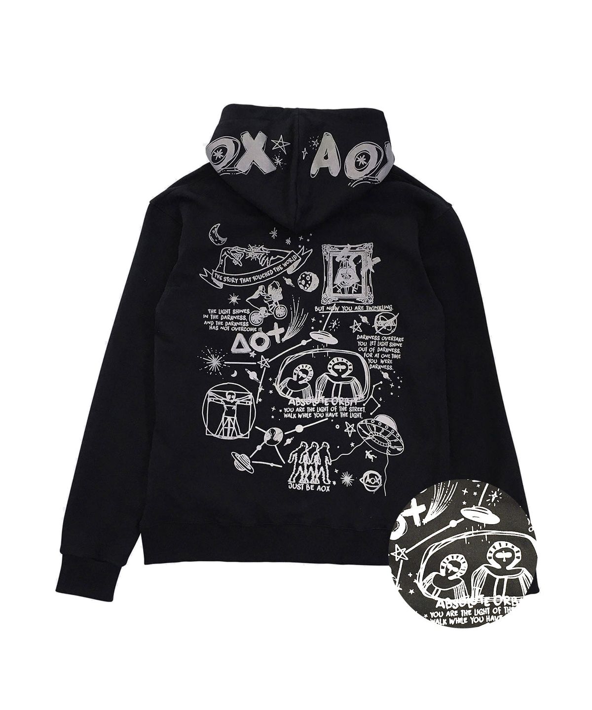에이오엑스(AOX) Aox alien hoodie zip-up(Black)