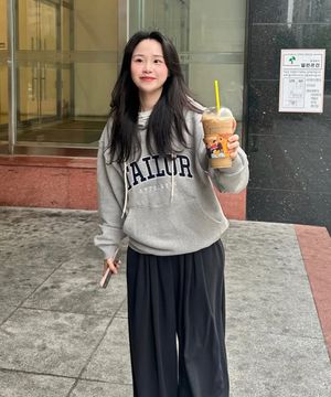 엔비엘 로고 후드 (그레이)