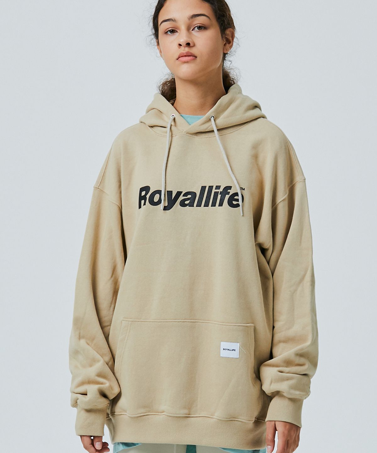 로얄라이프(ROYALLIFE) RLPH500 오리지널 로고 후드티 - 바닐라