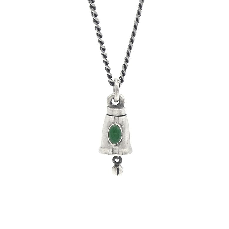 [SILVER925]Eye guardian bell (green)