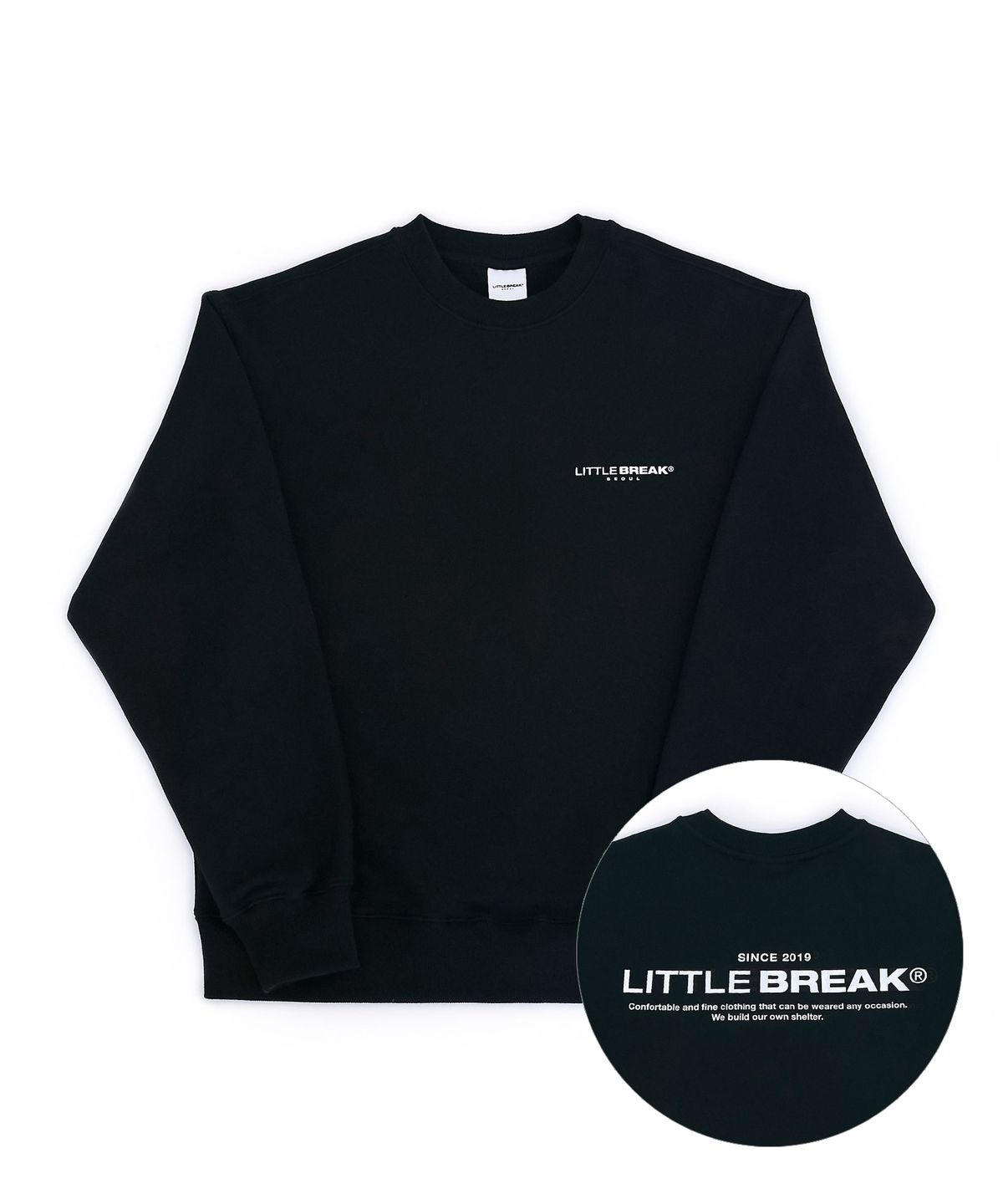 리를브레이크(LITTLE BREAK) LB 로고 맨투맨 (블랙)