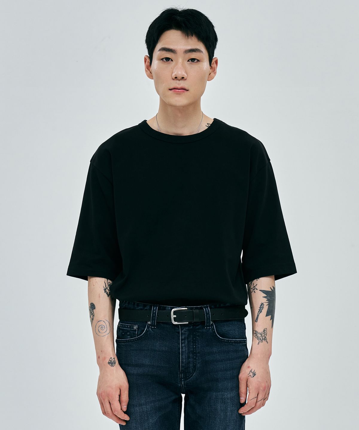 플랙(PLAC) 남성 로고 티셔츠 블랙