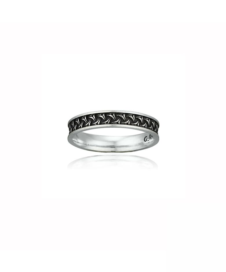 Pattern Logo Layered Ring No.2