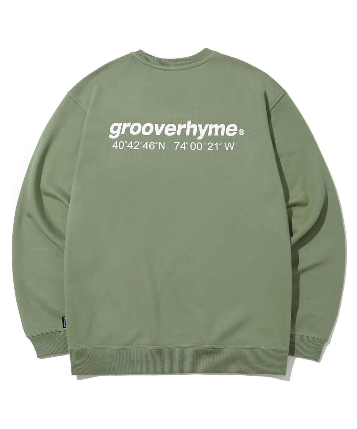그루브라임(GROOVE RHYME) 유니)C100 3단쭈리 - LOCATION 맨투맨(세미오버핏)(카키)[LRARCTM702M]