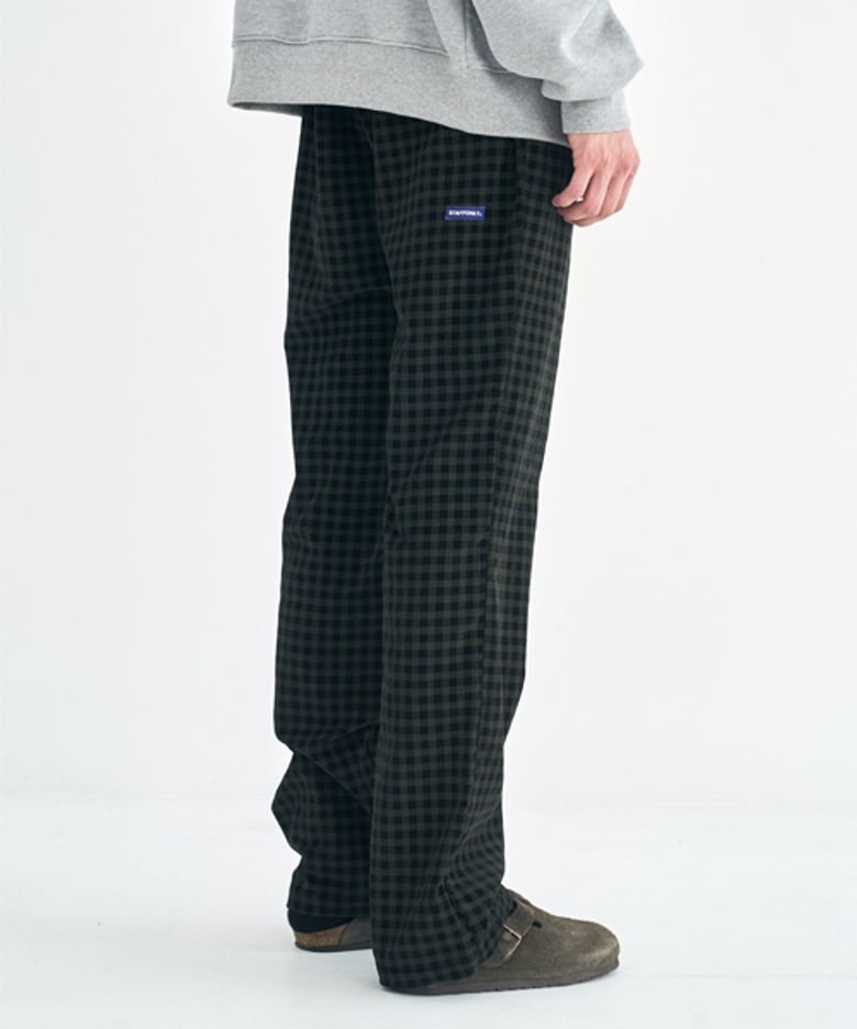 STEADY CHECKED PANTS (KHAKI)