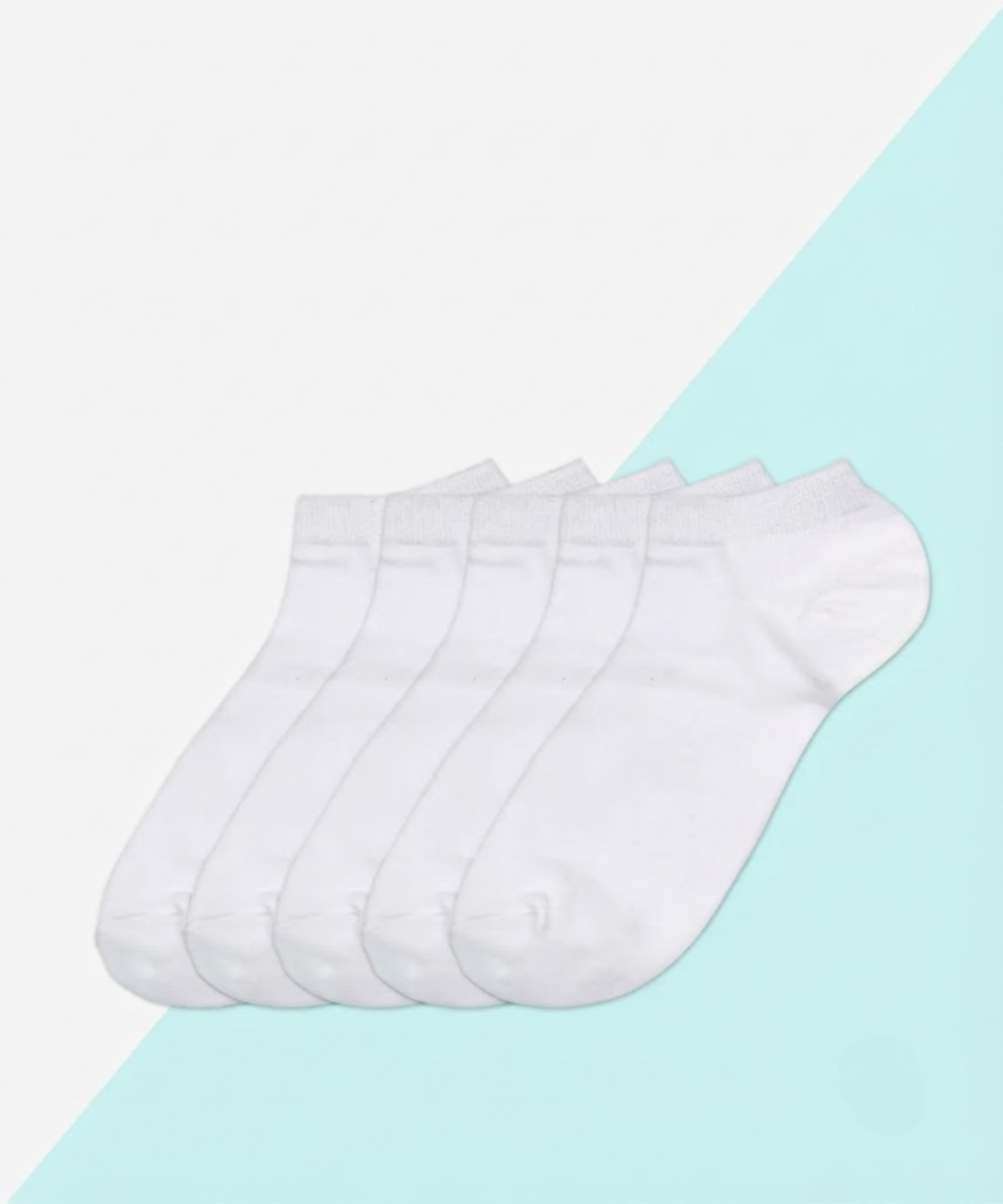 언비데이(UNBDAY) [5PACKS] 남자 무지 기본 스니커즈 양말-화이트