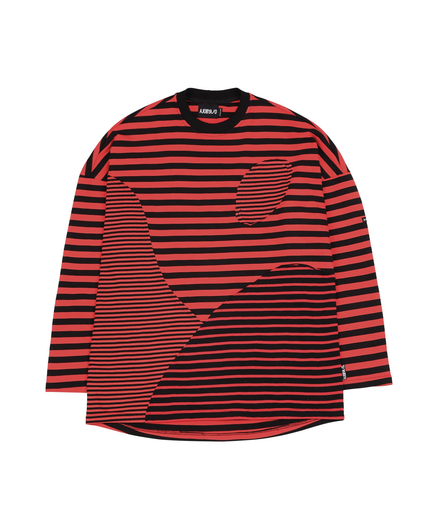 【AJO AJOBYAJO】22SS★ Stripe Mixed T-Shirt MUSINSA | AJOBYAJO Oversized Stripe Mixed T-Shirt [Red]