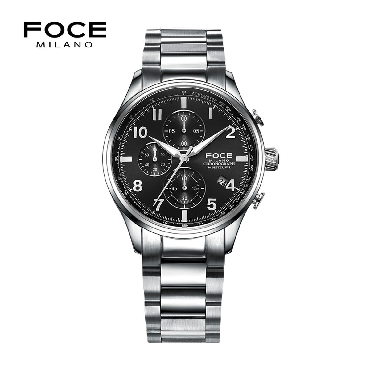 포체(FOCE) 43mm 크로노그래프 남성 메탈시계 FM7530BK