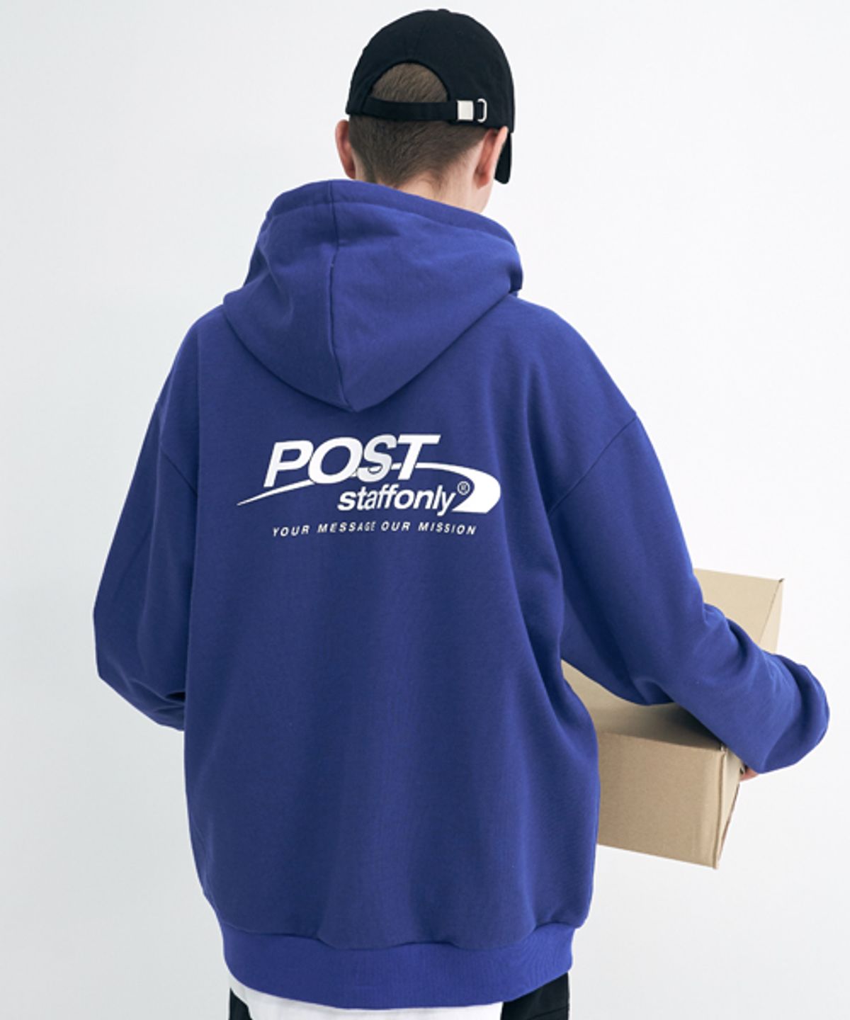 스텝온리(STAFFONLY) POST ZIP UP HOODIE (BLUE)