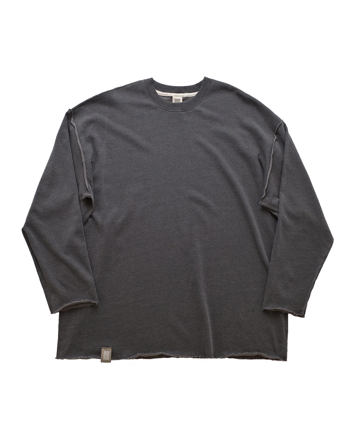 어낫띵(A NOTHING) VINTAGE P. DYEING CUT-OUT BOX TEE (Charcoal)