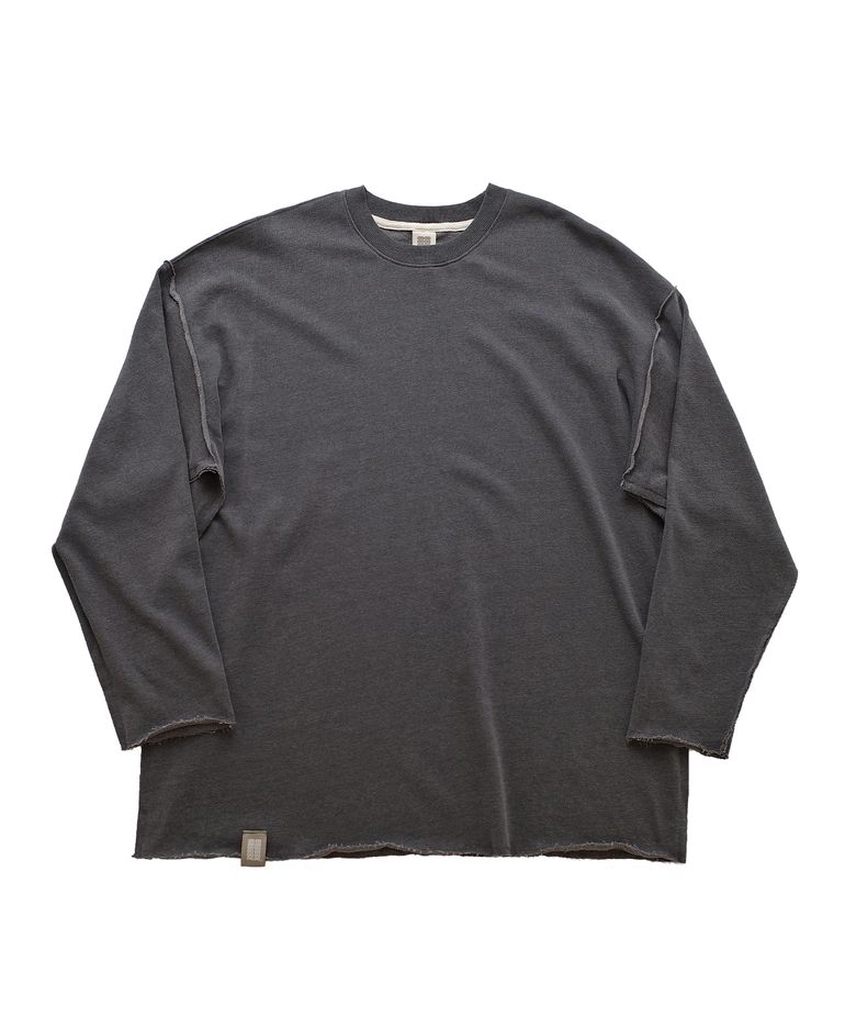 VINTAGE P. DYEING CUT-OUT BOX TEE (Charcoal)