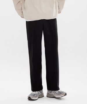 유니섹스 와이드 밴딩 슬랙스 스탠다드 black
