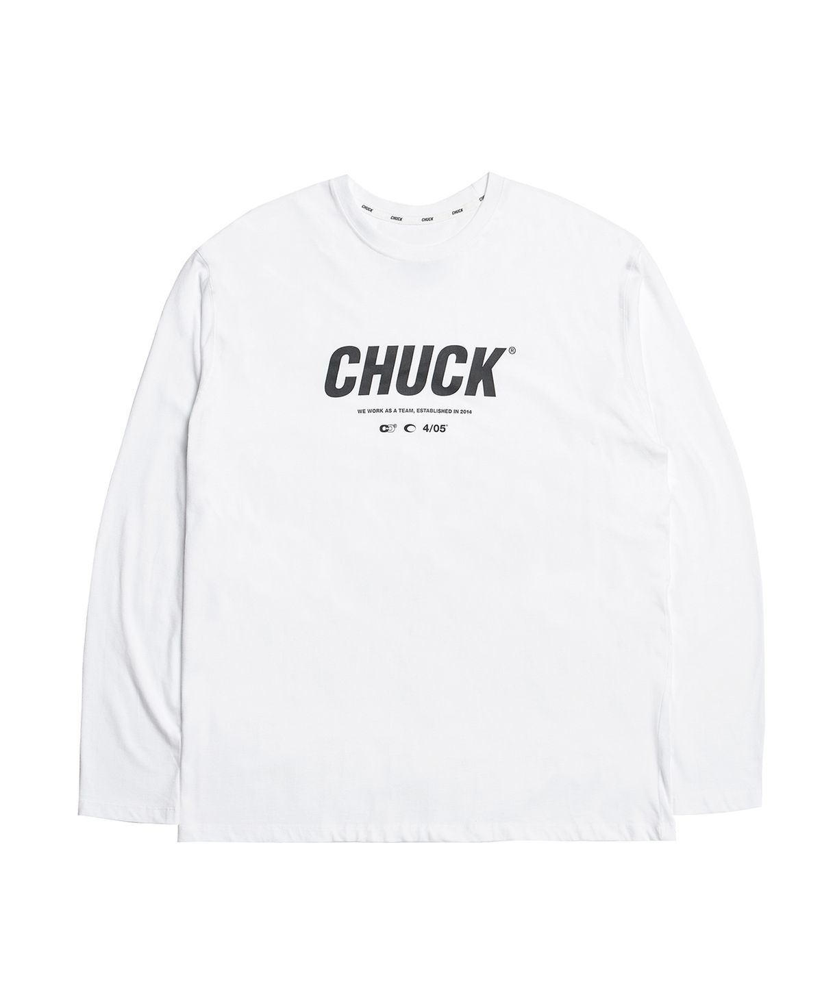 척(CHUCK) [에센셜] 시그니처 로고 롱 슬리브 티셔츠 (화이트)