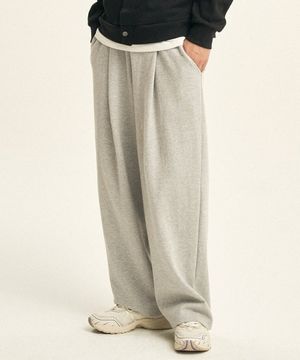 Deep One Tuck Sweat Pants [Grey]