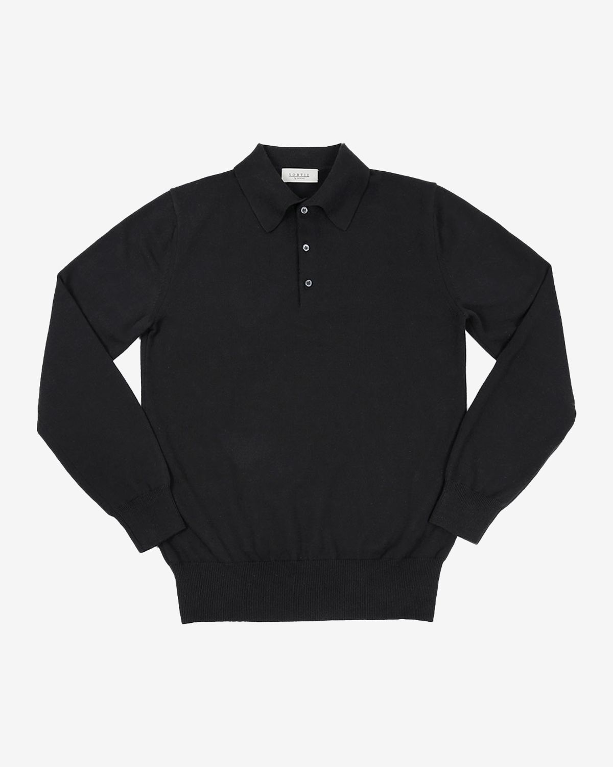 솔티(SORTIE) 14gg Polo Collar Knit (Black)