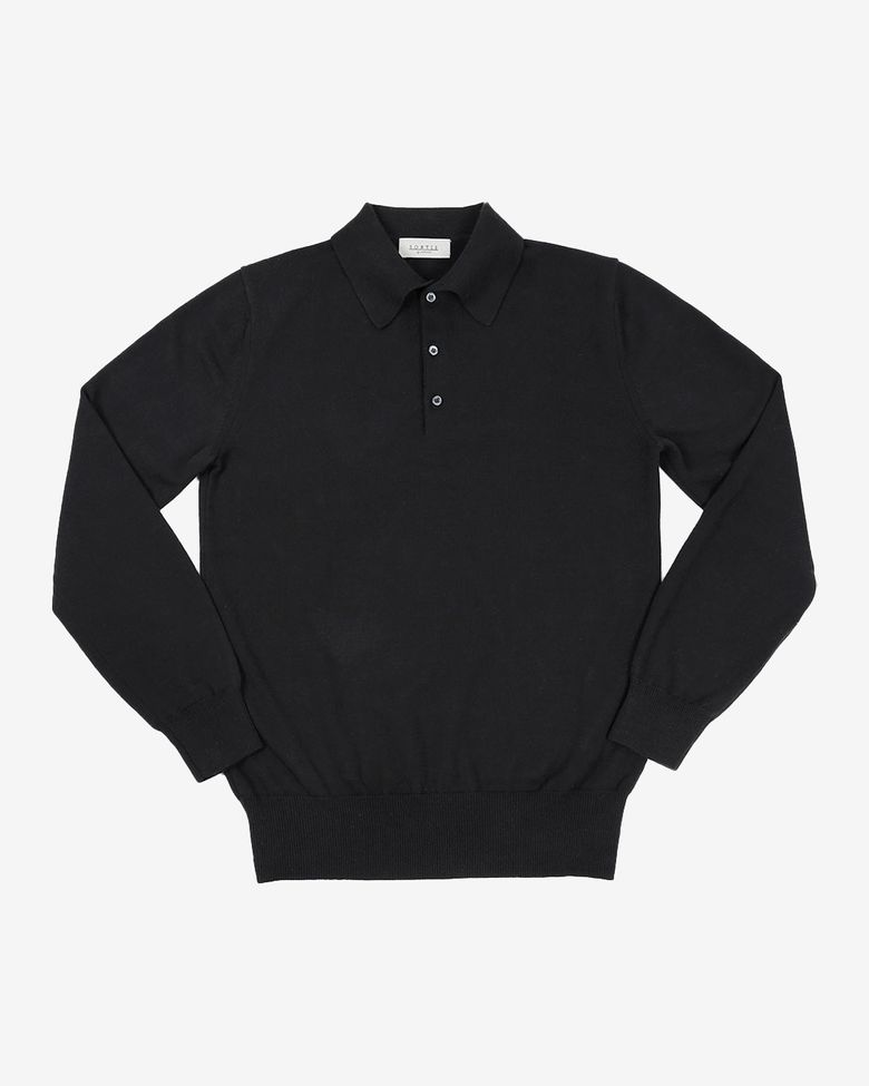 14gg Polo Collar Knit (Black)