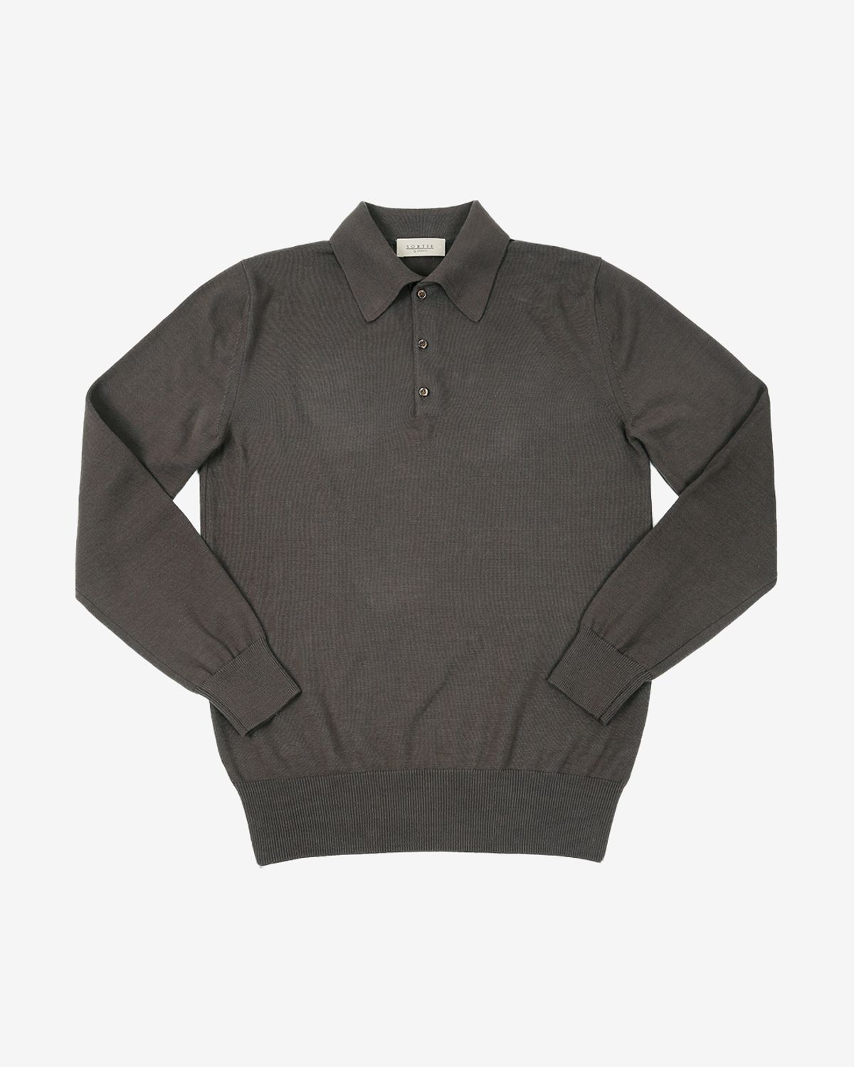 솔티(SORTIE) 14gg Polo Collar Knit (Brown)