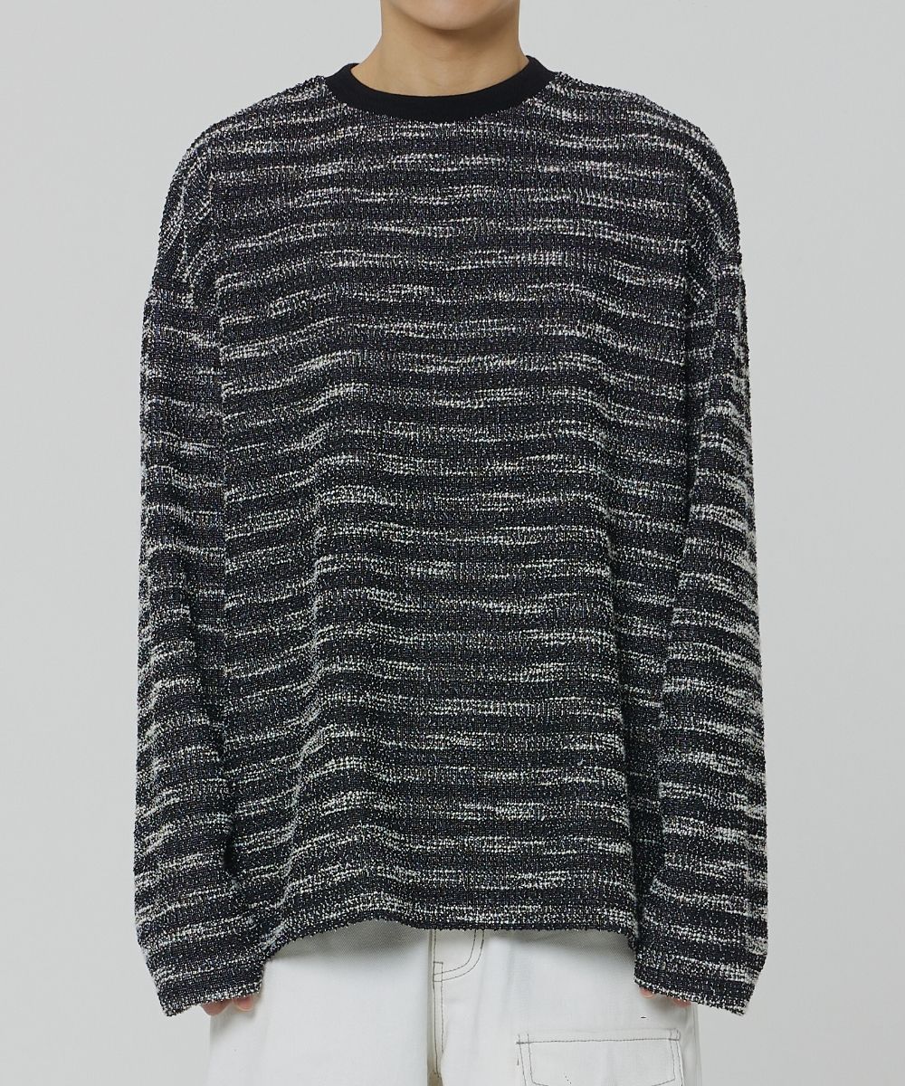 【MAISON MINED】22FW★ MIXED BOUCLE COLLAR KNIT LONG SLEEVE MUSINSA | MAISON MINED MIXED BOUCLE KNIT LONG SLEEVE BLACK