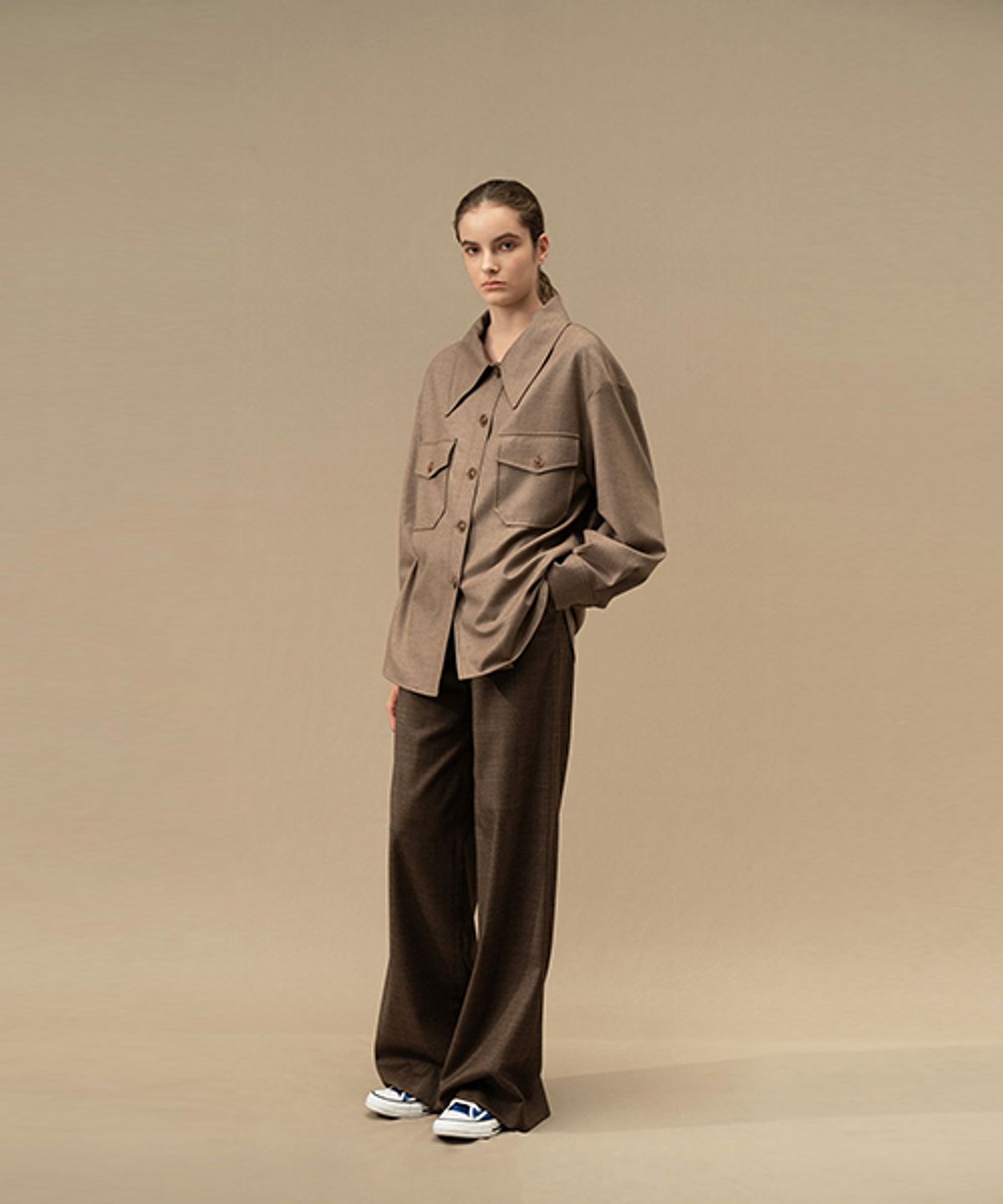 아바몰리(AVA MOLLI) ADF-PTI201-50 MARTIN GLEN CHECK WIDE PANTS (BK Check)