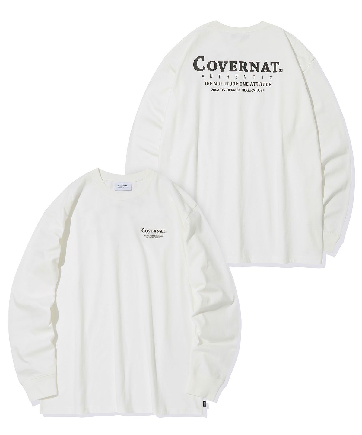 커버낫(COVERNAT) 레이아웃 로고 롱슬리브 오프화이트