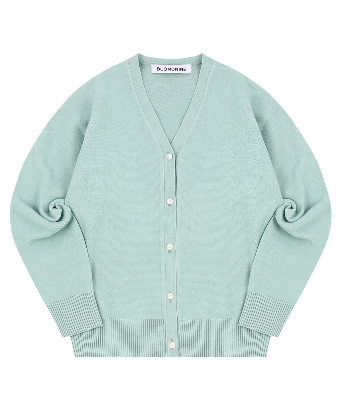 블론드나인(BLOND9) LOUIE BASIC V NECK CARDIGAN_MINT